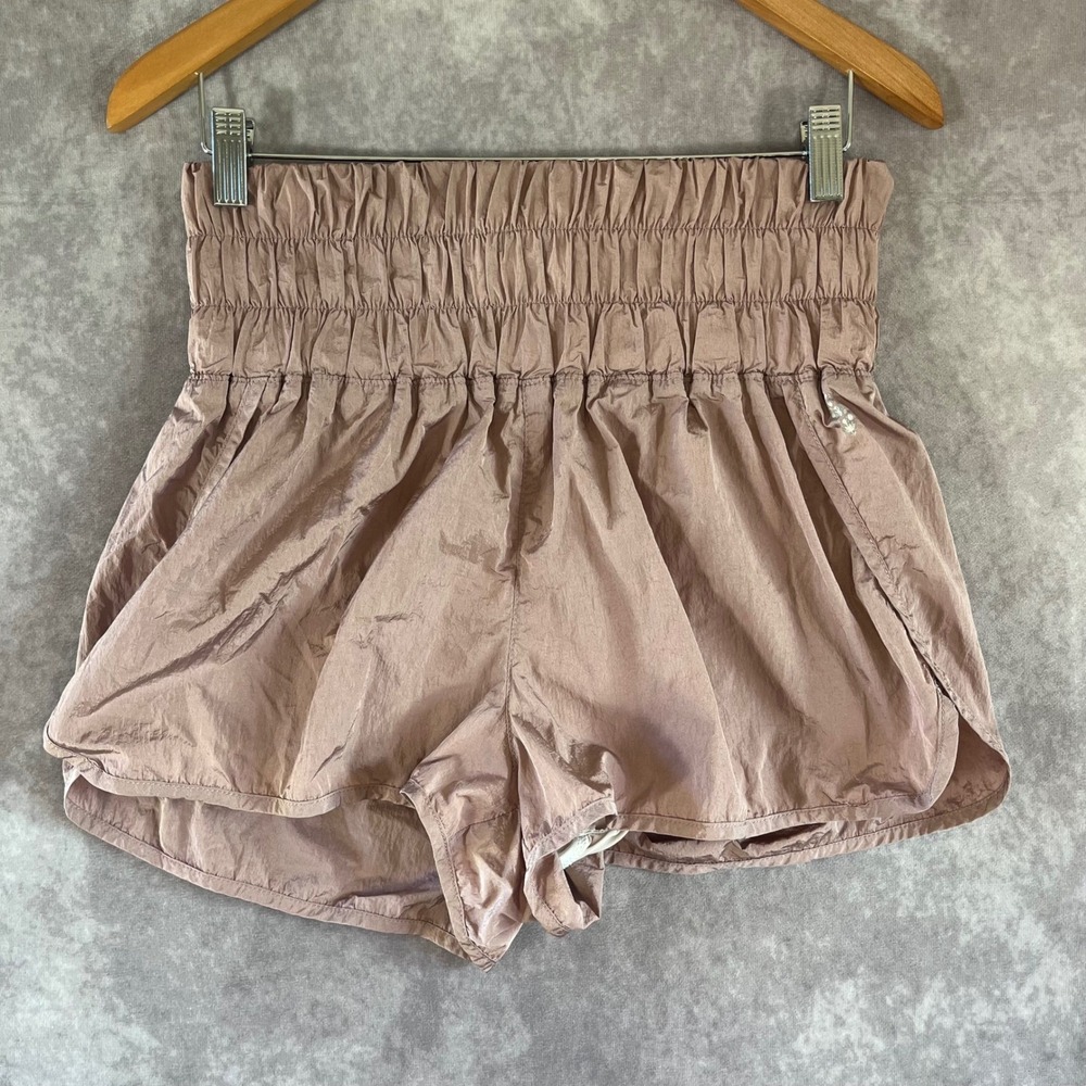 Free People Movement The Way Home Shorts Women Medium Mauve Pink Smock High Rise